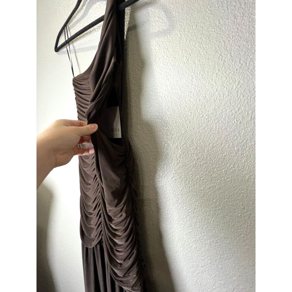 MISA Los Angeles Samsara Cutout Dress Brown ruched Maxi dress Size Small NWT - Picture 8 of 8